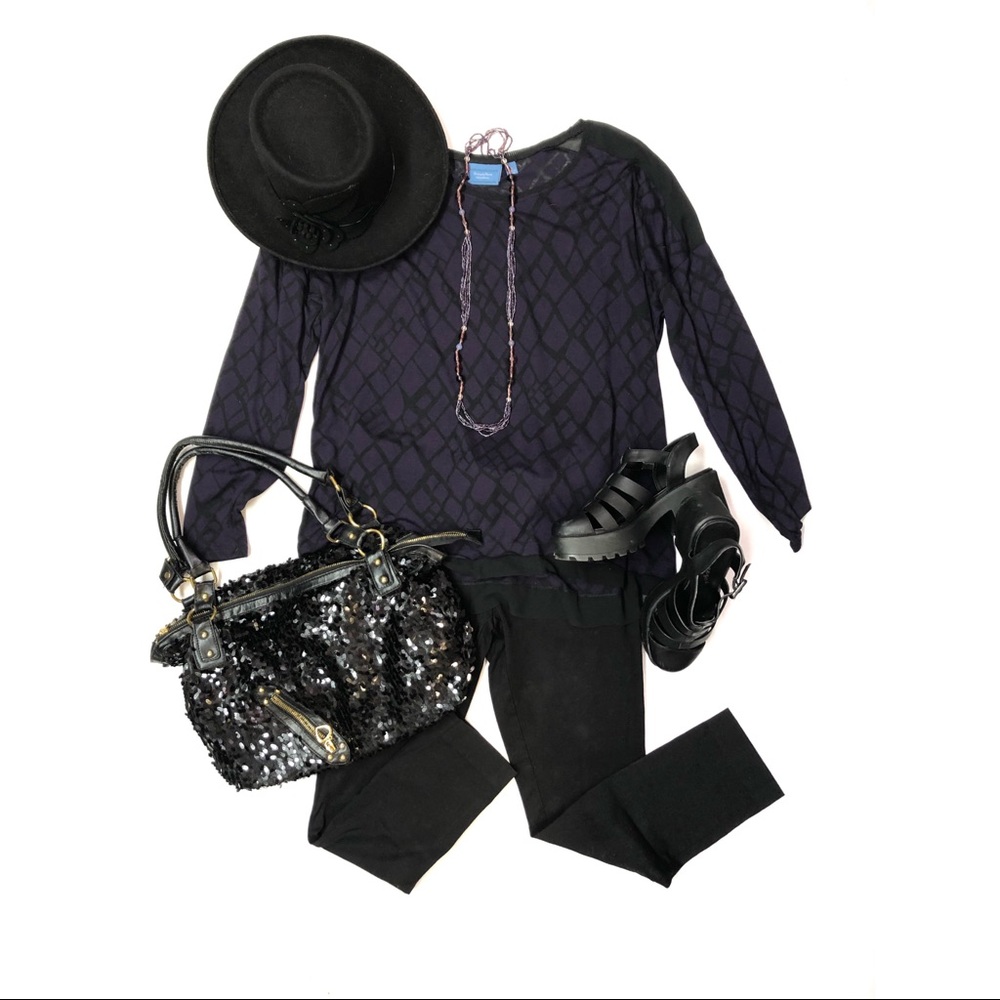 Simply Vera Vera Wang Purple/Black Top